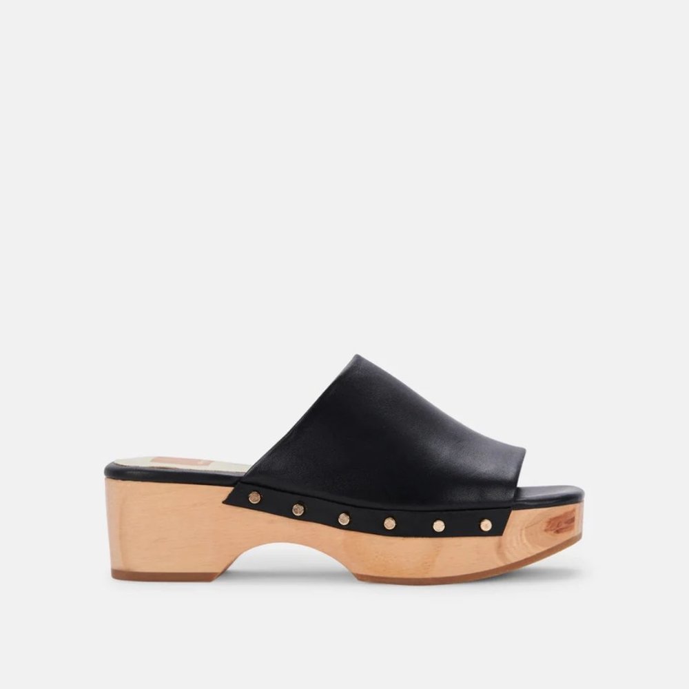 dolce vita dorado black clog mules size 7.5